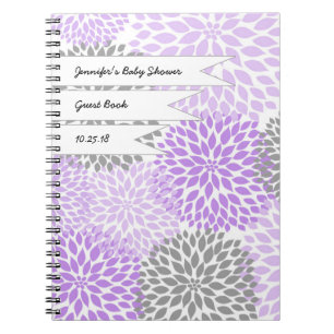 Baby Bridal Shower Guest Book lavender grey