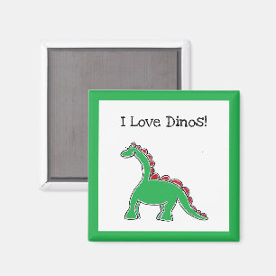 Baby Brontosaurus Cartoon Dinosaur Gear Magnet