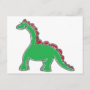 Baby Brontosaurus Cartoon Dinosaur Gear Postcard