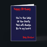 Baby brother Birthday Card<br><div class="desc">Birthday cards with dedication to  baby brother</div>