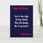 Baby brother Birthday Card<br><div class="desc">Birthday cards with dedication to  baby brother</div>