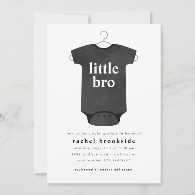 Baby Brother Bodysuit Sprinkle Shower Invitation (Front)