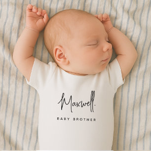 Baby Brother Custom Name New Baby Bodysuit