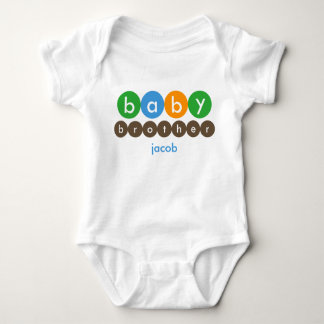 Baby Brother Dots Personalised Baby Bodysuit
