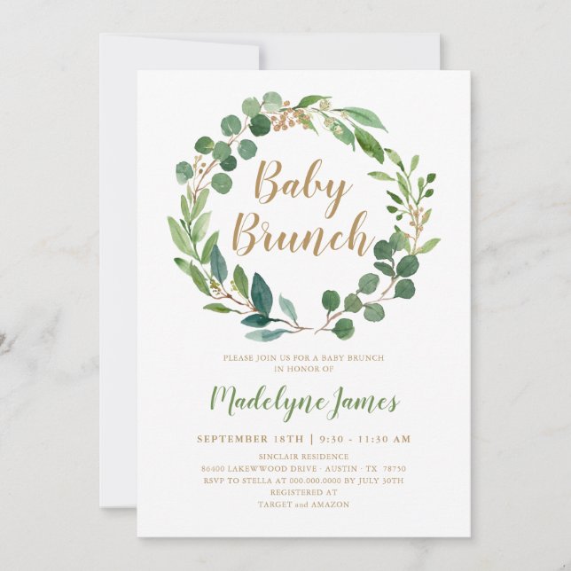 Baby Brunch Invitation Card (Front)