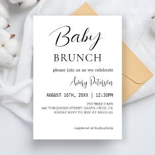 Baby Brunch Modern Baby Shower Gender Reveal Invitation