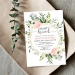 Baby brunch pink gold greenery girl baby shower invitation<br><div class="desc">For more advanced customisation of this design,  simply select the "Customise It" button above!</div>