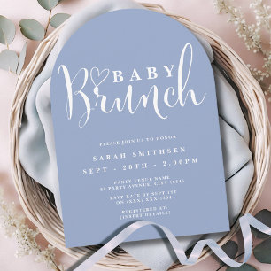 Baby Brunch Shower - Boys Dusty Blue Invitation