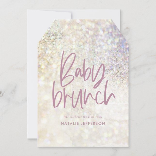 Baby brunch shower party glitter sparkle classy (Front)