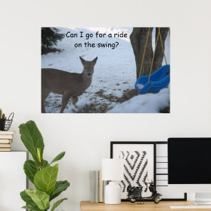 Baby Buck Snow Blue Baby Swing Poster