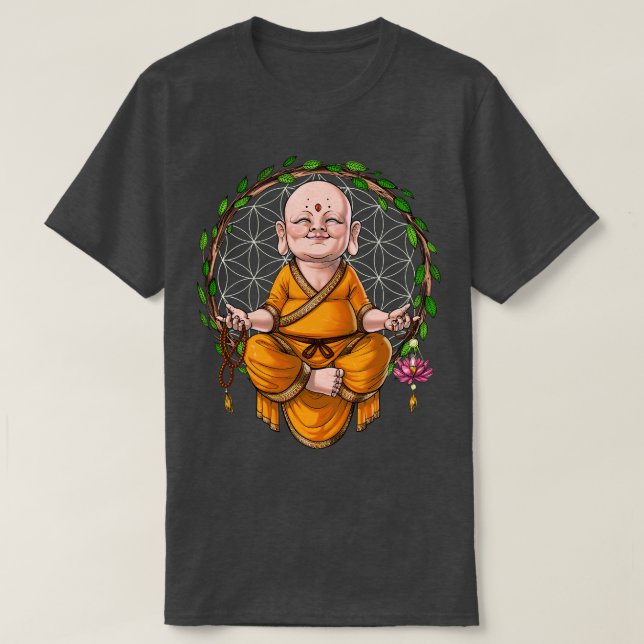 Baby Buddha Yoga Meditation T-Shirt (Design Front)