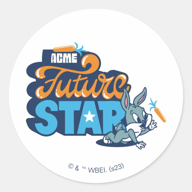 Baby BUGS BUNNY™ - Future Star Classic Round Sticker (Front)