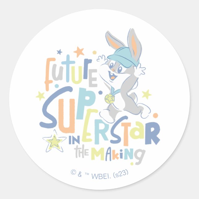 Baby BUGS BUNNY™ Future Superstar In Training Classic Round Sticker (Front)