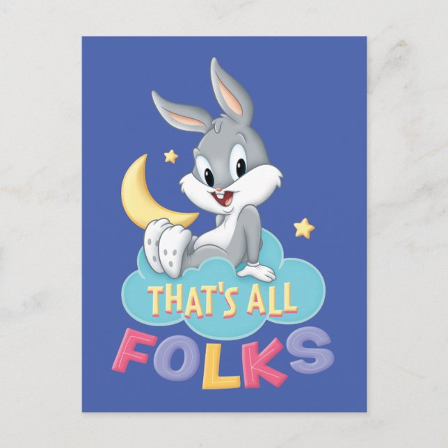 Baby BUGS BUNNY™ | That's All Folks Invitation Postcard (Front)