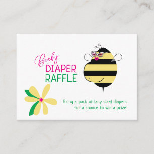 Baby Bump Mum Bee w/Glasses Beeby Diaper Raffle Enclosure Card
