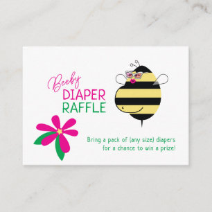 Baby Bump Mum Bee w/Glasses Beeby Diaper Raffle Enclosure Card