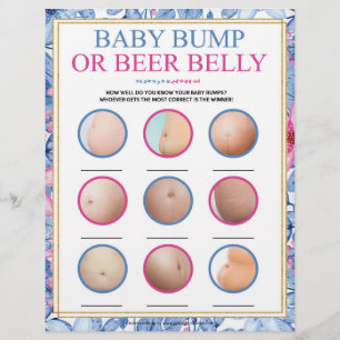 Baby Bump Or Beer Belly [Floral Watercolors] Custom Letterhead