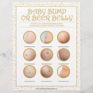 Baby Bump Or Beer Belly [Golden Sparkles] Custom Letterhead
