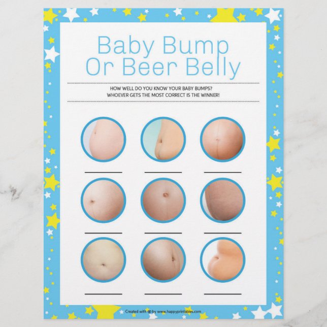 Baby Bump Or Beer Belly [Starry Night Blue] Custom Letterhead (Front)