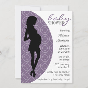 Baby Bump Silhouette Invite [Purple]
