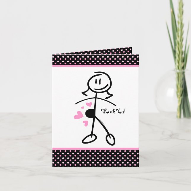 Baby Bump Stick Mum Personalised Note Card (Front)