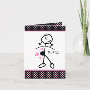 Baby Bump Stick Mum Personalised Note Card