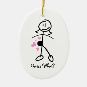 Baby Bump Stick Mum Personalised Ornament