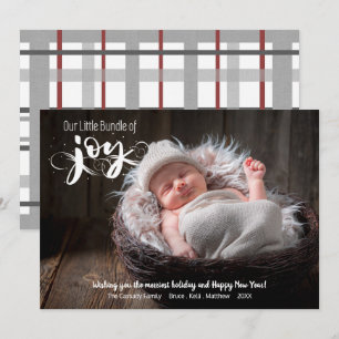 Baby Bundle of Joy Script Photo Holiday Card