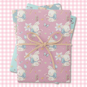 Baby Bunny Baby Shower 3 Giftwrap Wrapping Paper Sheet