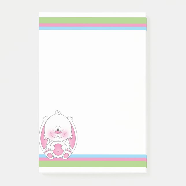 Baby Bunny Cartoon Post-it Notes (Front)