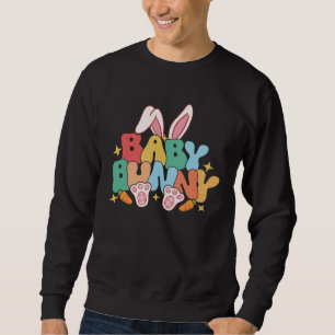 Baby Bunny Ears Pink Buffalo Plaid For Easter Day Sweatshirt
