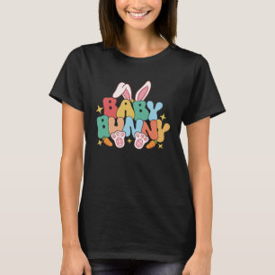 Baby Bunny Ears Pink Buffalo Plaid For Easter Day  T-Shirt