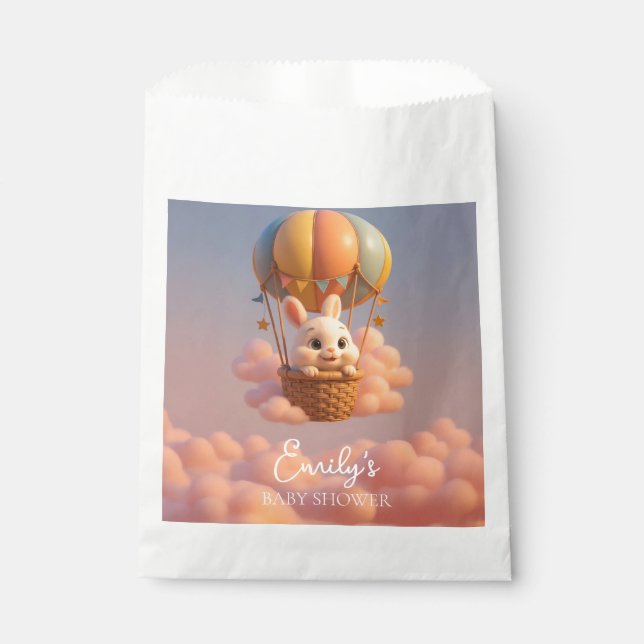 Baby Bunny Hot Air Balloon - Baby Shower Gift Bag (Front)