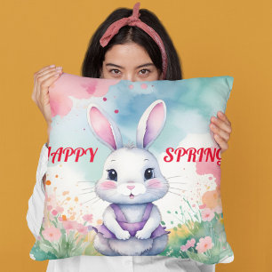 Baby Bunny in Spring  Cushion