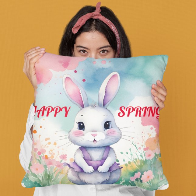 Baby Bunny in Spring  Cushion (Creator Uploaded)