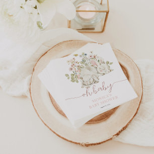 Baby Bunny It's a Girl Wildflower Napkin