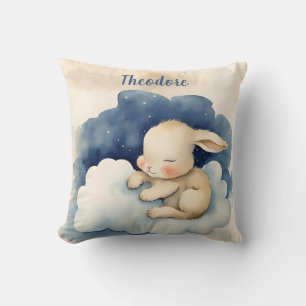 Baby Bunny Rabbit Boys Personalised Cushion