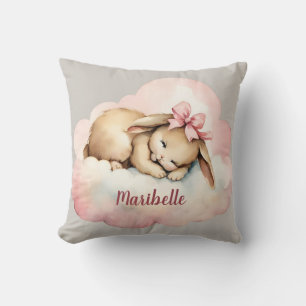 Baby Bunny Rabbit Girls Personalised Nursery Cushion