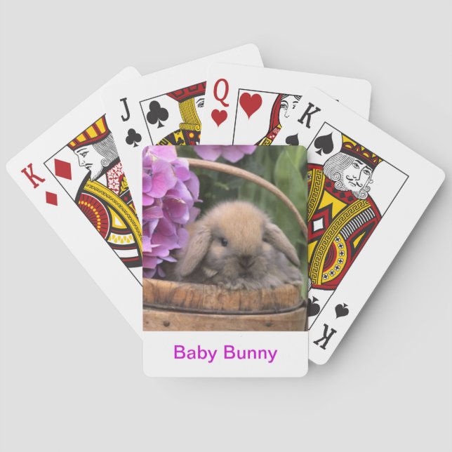 Baby Bunny Rabbit Playing Cards (Back)