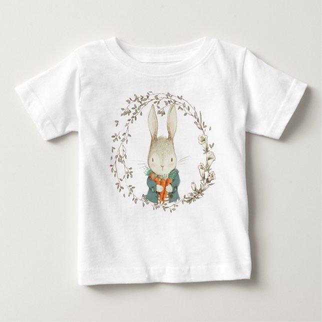Baby Bunny Rabbit With Carrots Baby T-Shirt (Front)
