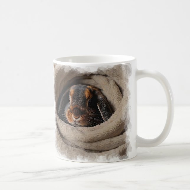 Baby Bunny Snuggled in a Blankie Coffee Mug (Right)