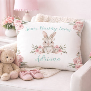 Baby Bunny Some Bunny Loves You Decorative Cushion