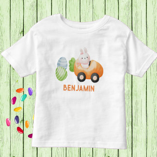 Baby Bunny with Easter Eggs Personalised Toddler T-Shirt