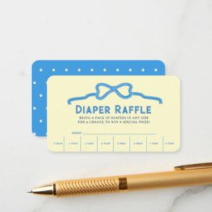 Baby Butter Bow Baby Shower Diaper Raffle Ticket Enclosure Card