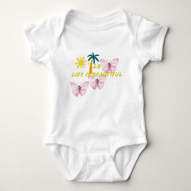 Baby butterfly design baby bodysuit (Front)