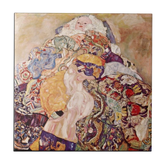 Baby by Gustav Klimt Ceramic Tile (Front)