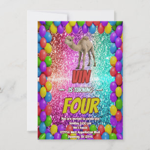 Baby Camel Desert Adventure themed Invitation