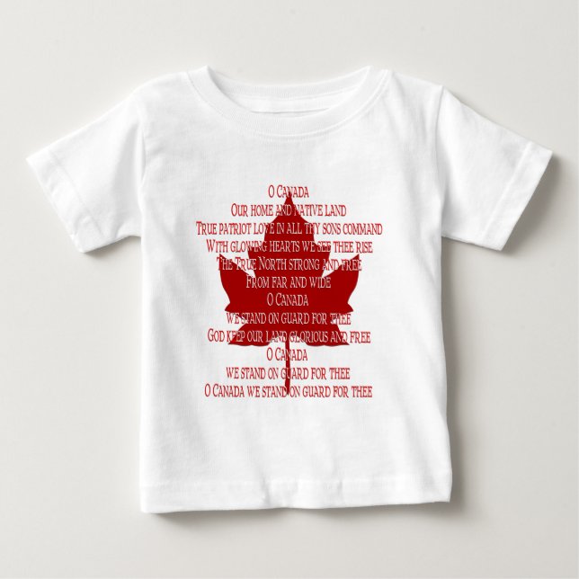 Baby Canada Anthem T-shirt Souvenir Canada Tee (Front)