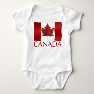 Baby Canada Flag Souvenir Organic One-Piece Bodysuit
