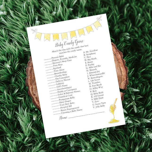 Baby Candy Game Teddy Bear and Honey Card (Creator Uploaded)